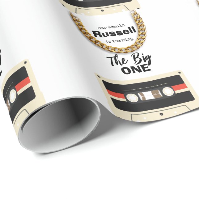Notorious One 1-årsdag Vit Presentpapper (Rullad Hörn)