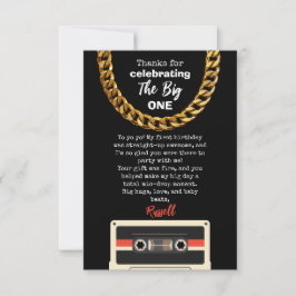 Notorious One 1st Birthday Thank You card Tack Kort