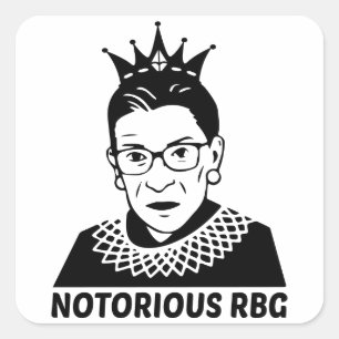 Notorious RBG BLACK - Ruth Bader Ginsburg Fyrkantigt Klistermärke