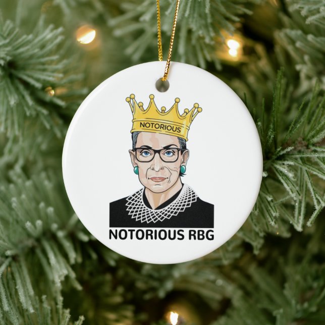 Notorious RBG BLACK - Ruth Bader Ginsburg Julgransprydnad Keramik (Träd)