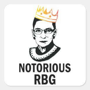 Notorious RBG (GULD) - Ruth Bader Ginsburg Fyrkantigt Klistermärke