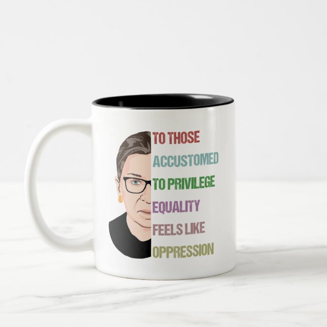 Notorious RBG Poster, Ruth Bader Ginsburg Två-Tonad Mugg (Vänster)