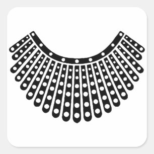 Notorious RBG, Ruth Bader Ginsburg, RBG Collar Fyrkantigt Klistermärke