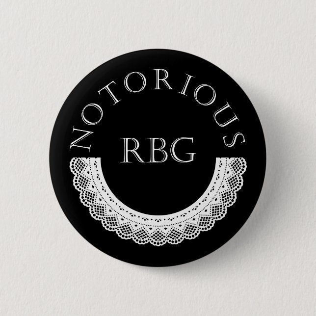 Notorious RBG Ruth Bader Ginsburg Snöre Collar Knapp (Framsida)