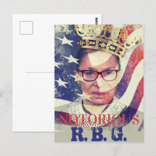 Notorious RGB Ruth Bader Ginsburg Liberal Feminist Vykort