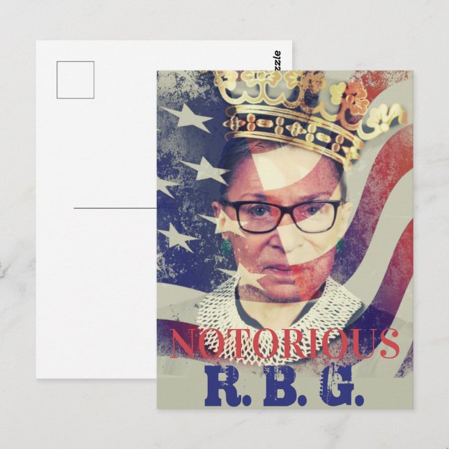 Notorious RGB Ruth Bader Ginsburg Liberal Feminist Vykort (Fram/baksida)