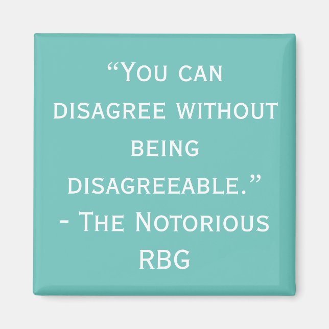 Notoriskt RBG-motsägelsefull citattecken Magnet (Framsidan)