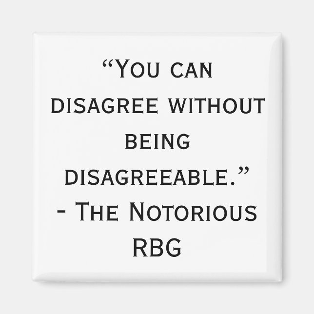 Notoriskt RBG-motsägelsefull citattecken Magnet (Framsidan)