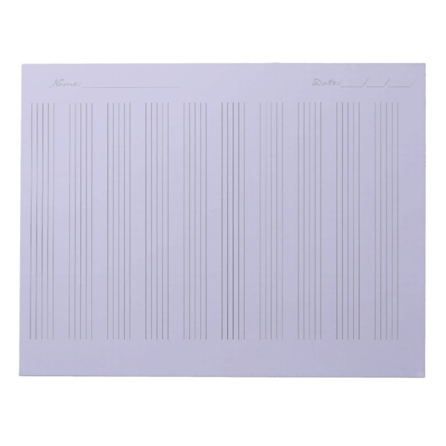 Notpapper för musik – Utskrivbart notblad Anteckningsblock (Framsida)