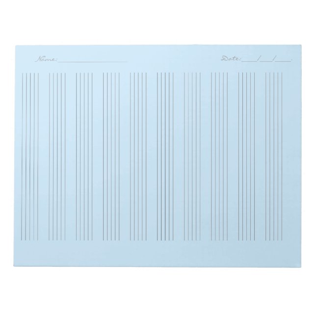 Notpapper för musik – Utskrivbart notblad Anteckningsblock (Framsida)