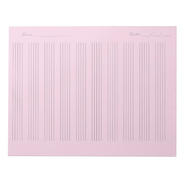 Notpapper för musik – Utskrivbart notblad Anteckningsblock (Framsida)