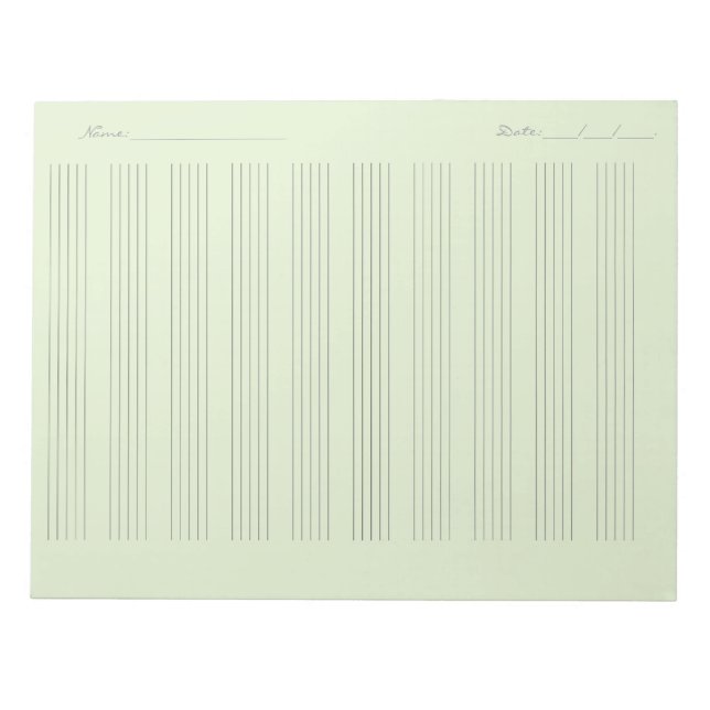 Notpapper för musik – Utskrivbart notblad Anteckningsblock (Framsida)