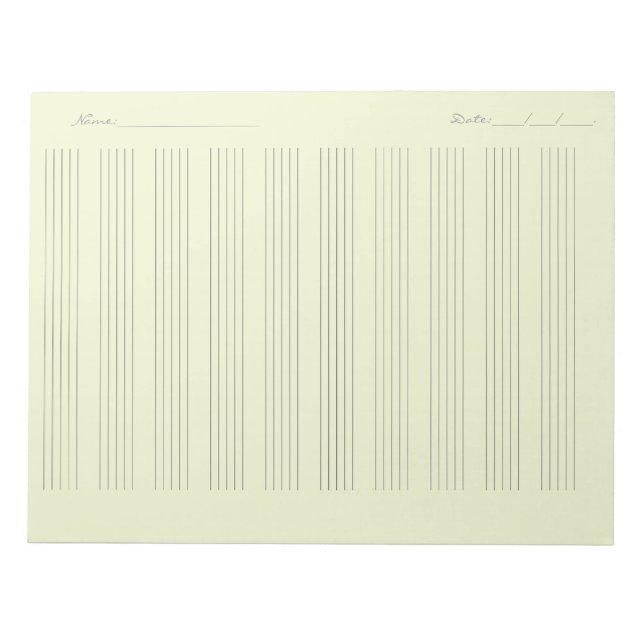 Notpapper för musik – Utskrivbart notblad Anteckningsblock (Framsida)