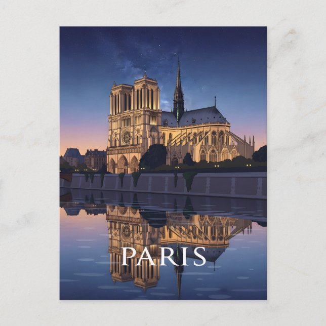 Notre Dame Cathedra Paris Frankrike Vykort (Framsida)