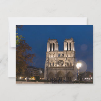 Notre Dame Cathedral i Night, Paris Vykort