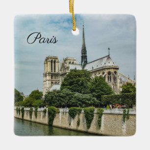 Notre Dame Cathedral i Paris Julgransprydnad Keramik