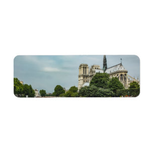 Notre Dame Cathedral i Paris Returadress Etikett
