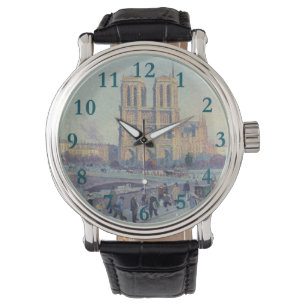 Notre Dame Cathedral Paris Frankrike Classic Paint Armbandsur