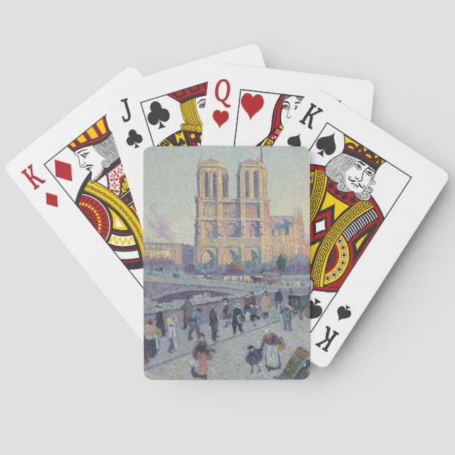 Notre Dame Cathedral Paris Frankrike Classic Paint Casinokort (Baksidan)