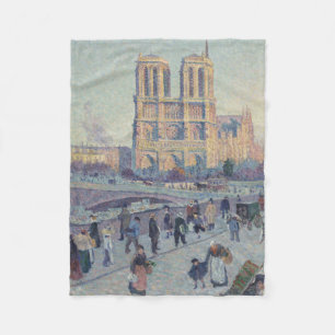 Notre Dame Cathedral Paris Frankrike Classic Paint Fleecefilt