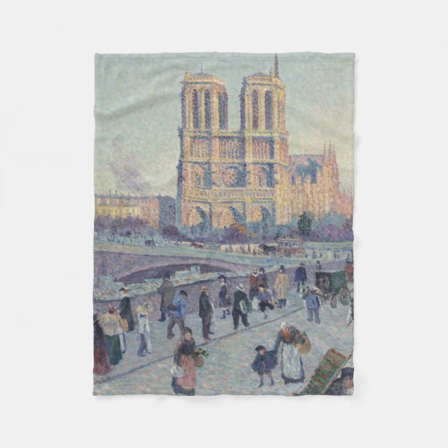 Notre Dame Cathedral Paris Frankrike Classic Paint Fleecefilt (Framsidan)
