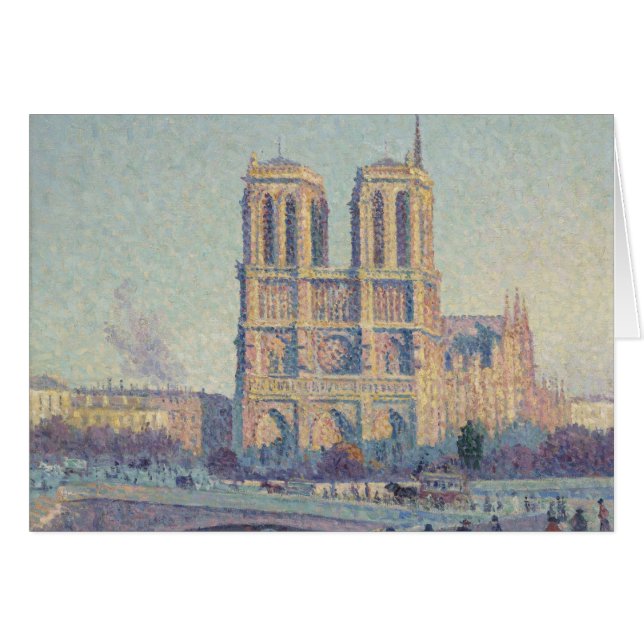 Notre Dame Cathedral Paris Frankrike Classic Paint Hälsningskort (Framsidan Horizontal)