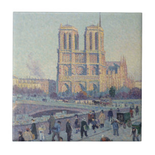 Notre Dame Cathedral Paris Frankrike Classic Paint Kakelplatta