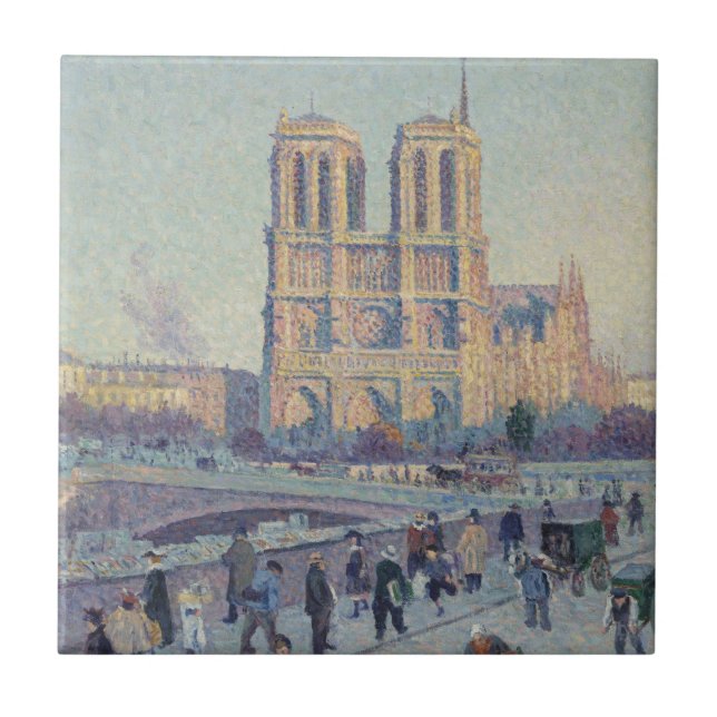 Notre Dame Cathedral Paris Frankrike Classic Paint Kakelplatta (Framsidan)