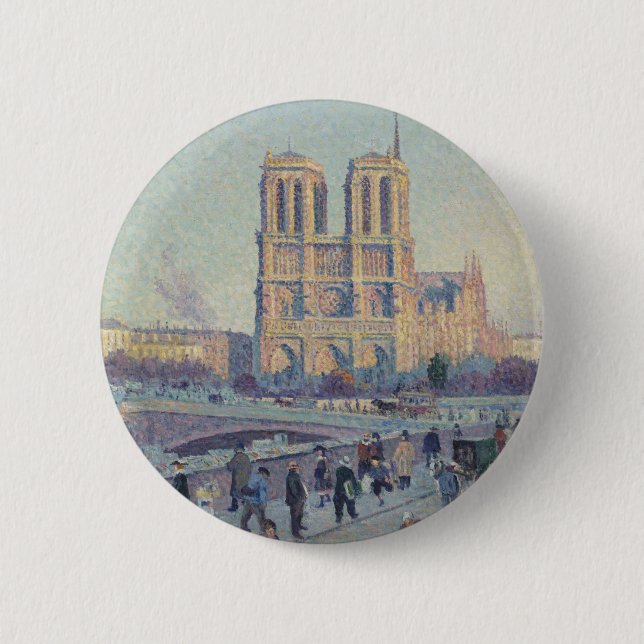 Notre Dame Cathedral Paris Frankrike Classic Paint Knapp (Framsida)