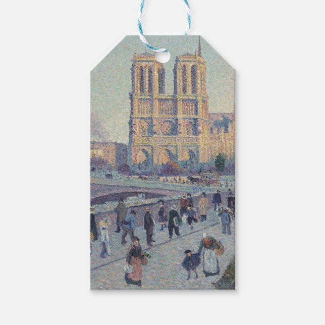 Notre Dame Cathedral Paris Frankrike Classic Paint Presentetikett (Framsidan)