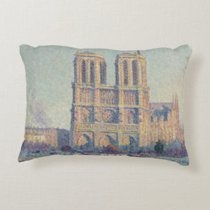 Notre Dame Cathedral Paris Frankrike Classic Paint Prydnadskudde