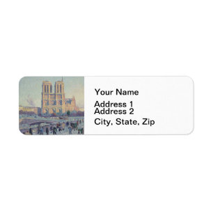 Notre Dame Cathedral Paris Frankrike Classic Paint Returadress Etikett