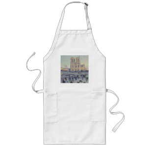 Notre Dame Cathedral Paris Frankrike Painting Långt Förkläde