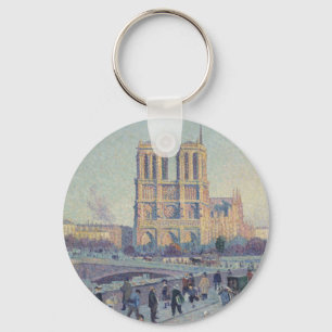 Notre Dame Cathedral Paris Frankrike Painting Nyckelring