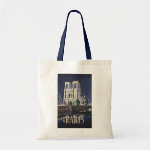 Notre Dame Cathedral Paris Frankrike Vintage Tygkasse