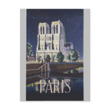 Notre Dame Cathedral Paris Frankrike Vintage