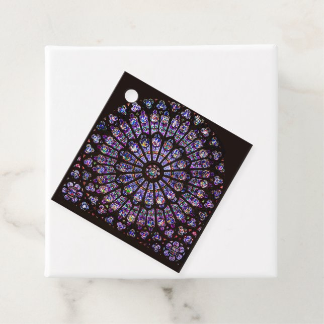 Notre Dame Cathedral Paris Ro Window Gåvor Etiketter (På plats)