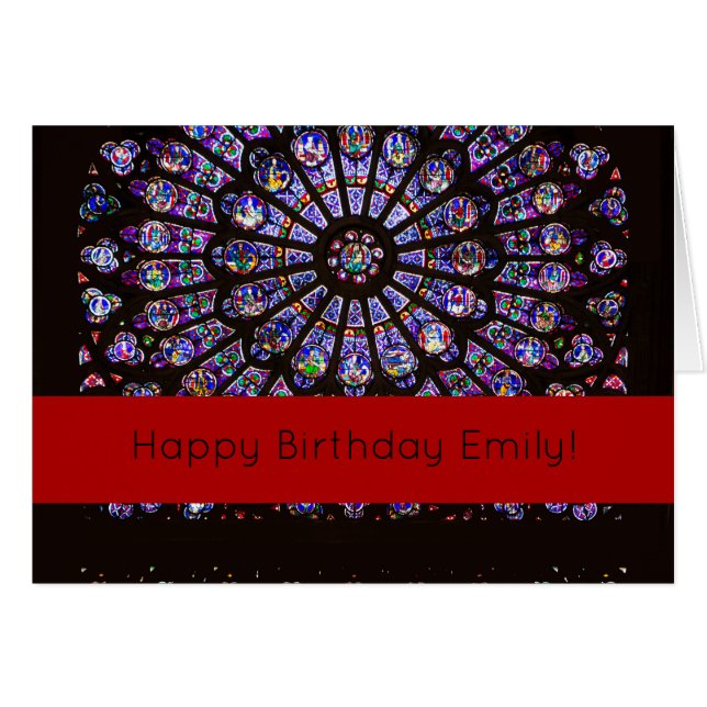 Notre Dame Cathedral Paris Ro Window Hälsningskort (Framsidan Horizontal)