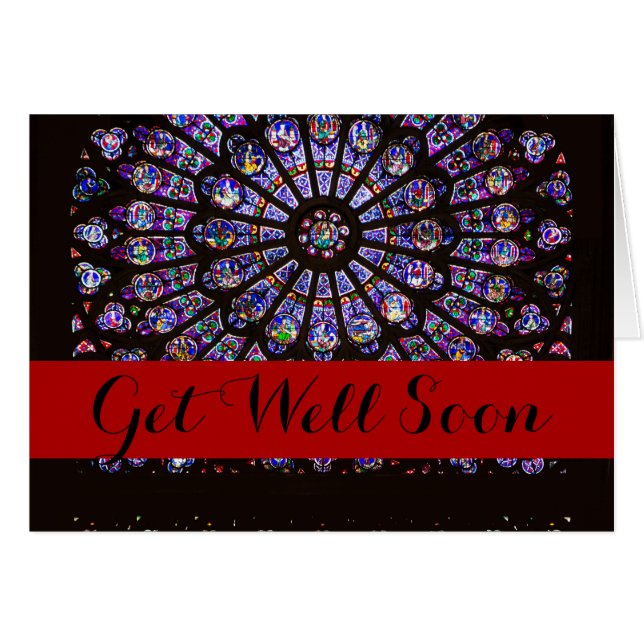 Notre Dame Cathedral Paris Ro Window Hälsningskort (Framsidan Horizontal)