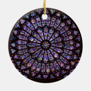 Notre Dame Cathedral Paris Ro Window Julgransprydnad Keramik