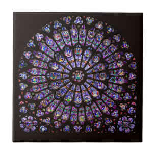 Notre Dame Cathedral Paris Ro Window Kakelplatta