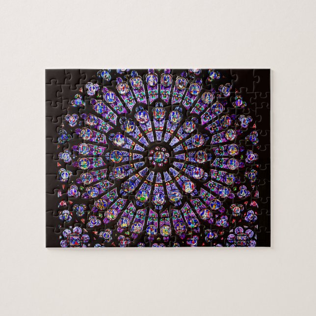 Notre Dame Cathedral Paris Ro Window Pussel (Horisontell)