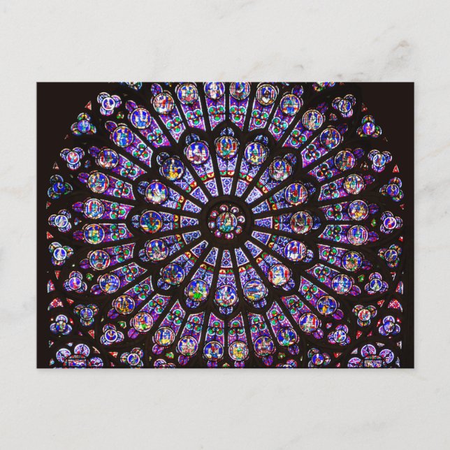 Notre Dame Cathedral Paris Ro Window Vykort (Framsida)