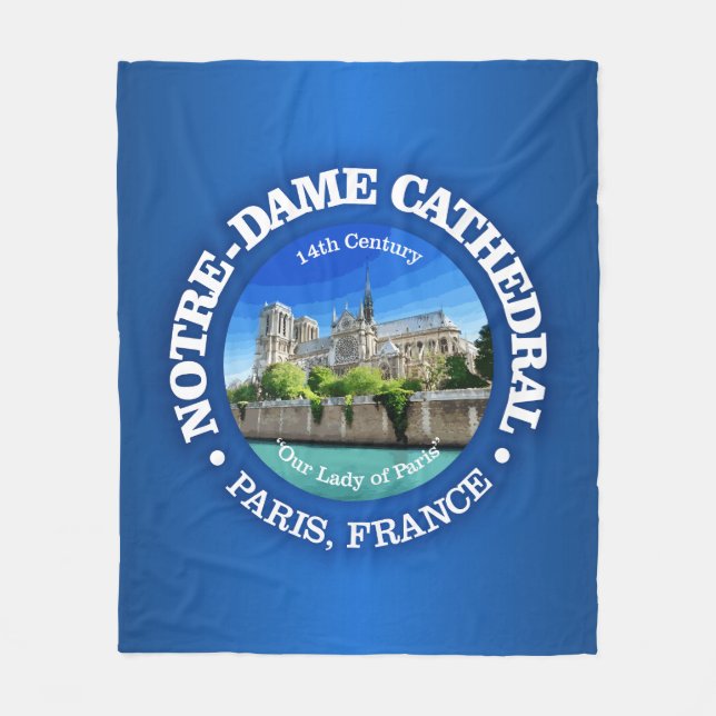Notre Dame Cathedral (rd) Fleecefilt (Framsidan)
