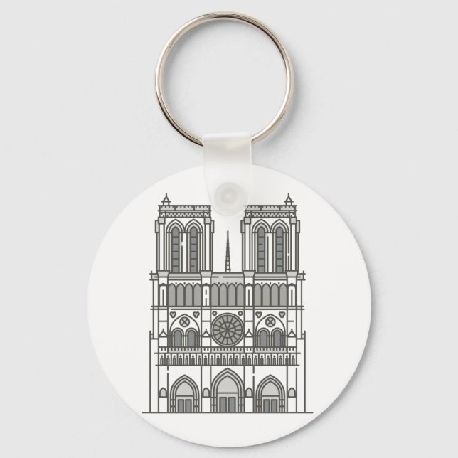 Notre Dame Cathedral World-landmärke Nyckelring (Framsida)