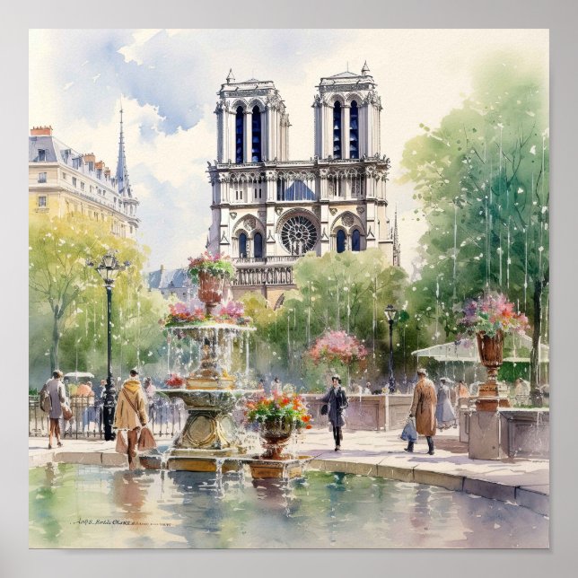 Notre Dame Catherdral Paris Fine Art Poster (Framsidan)