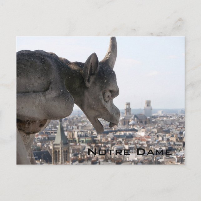 Notre Dame Chimera-vykort Vykort (Framsida)