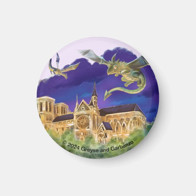 Notre Dame Circle Magnet (olika storlekar) (Framsidan)