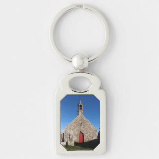Notre Dame de Bon Voyage in Plogoff Rektangulärt Silverfärgad Nyckelring