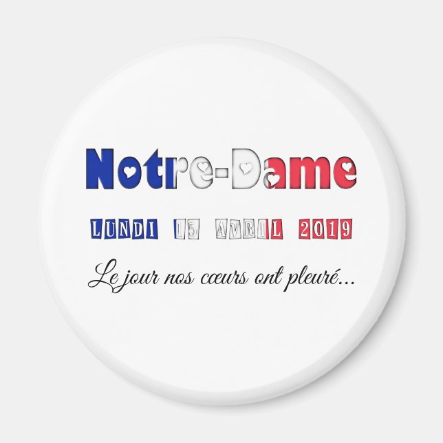 Notre-Dame de Paris brandminnesdag Magnet (Framsidan)